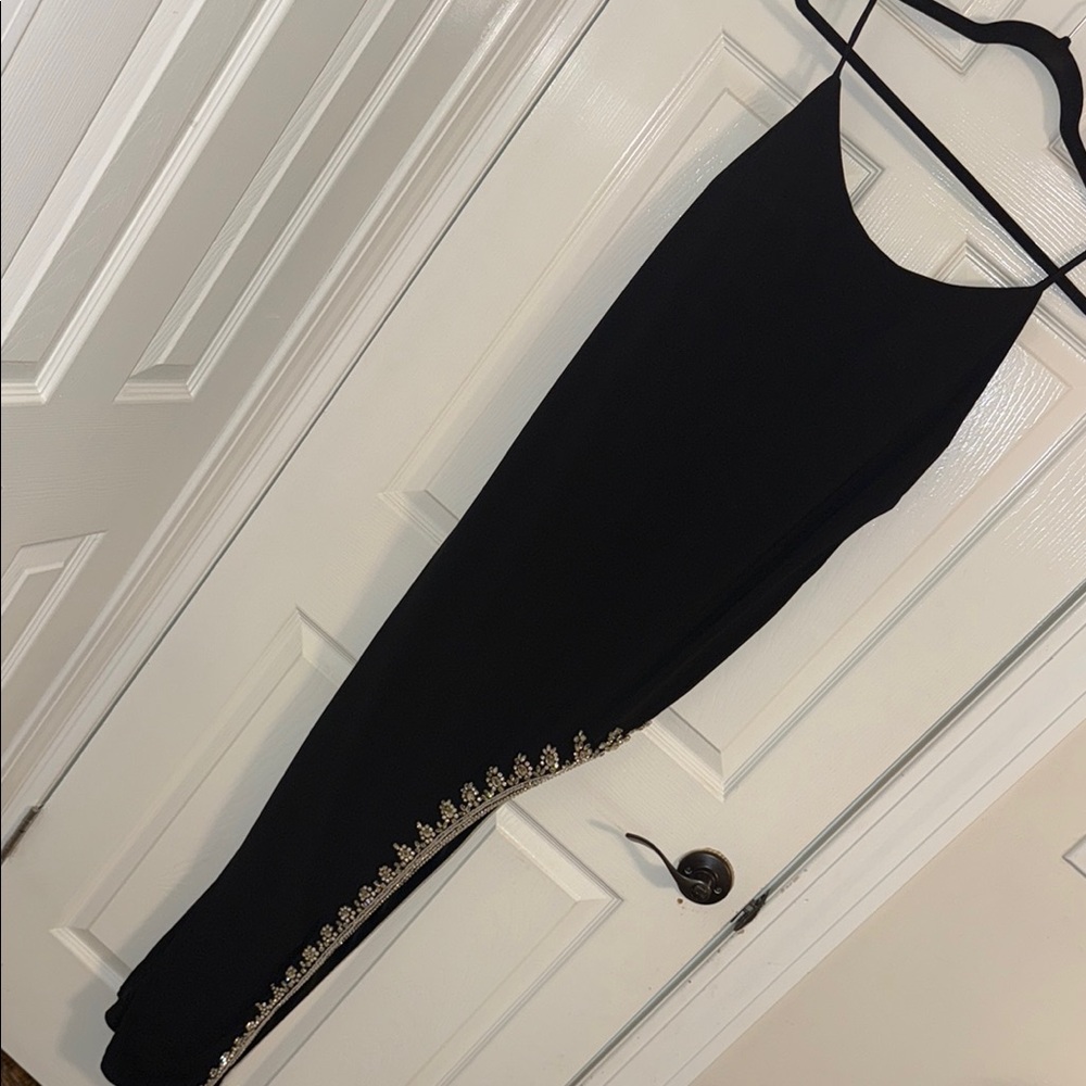 Black Dress with Gold Embellishments